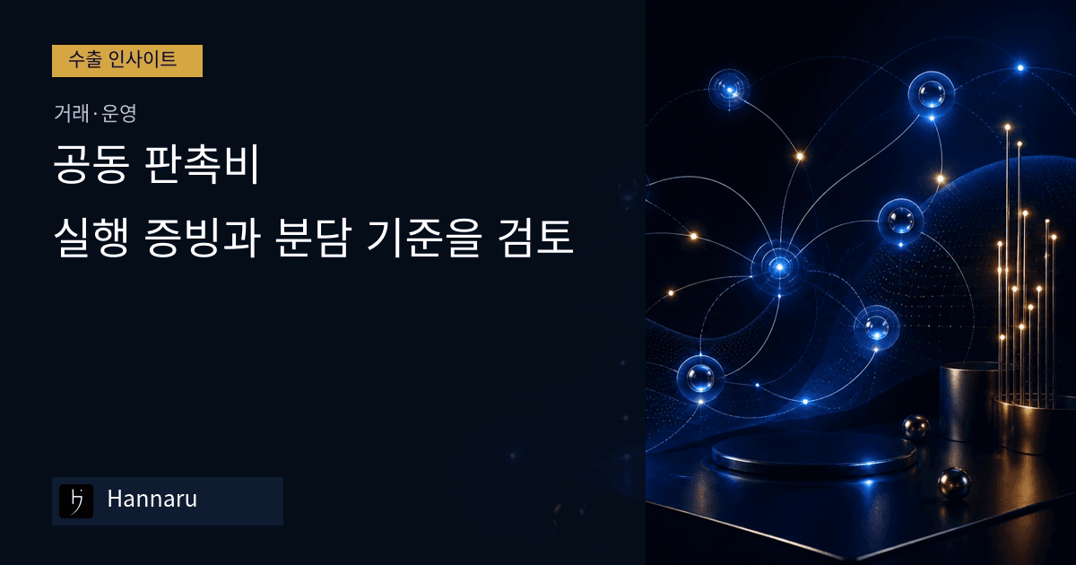 화장품 수출 공동 판촉비, 실행 증빙과 분담 기준을 검토하는 법
