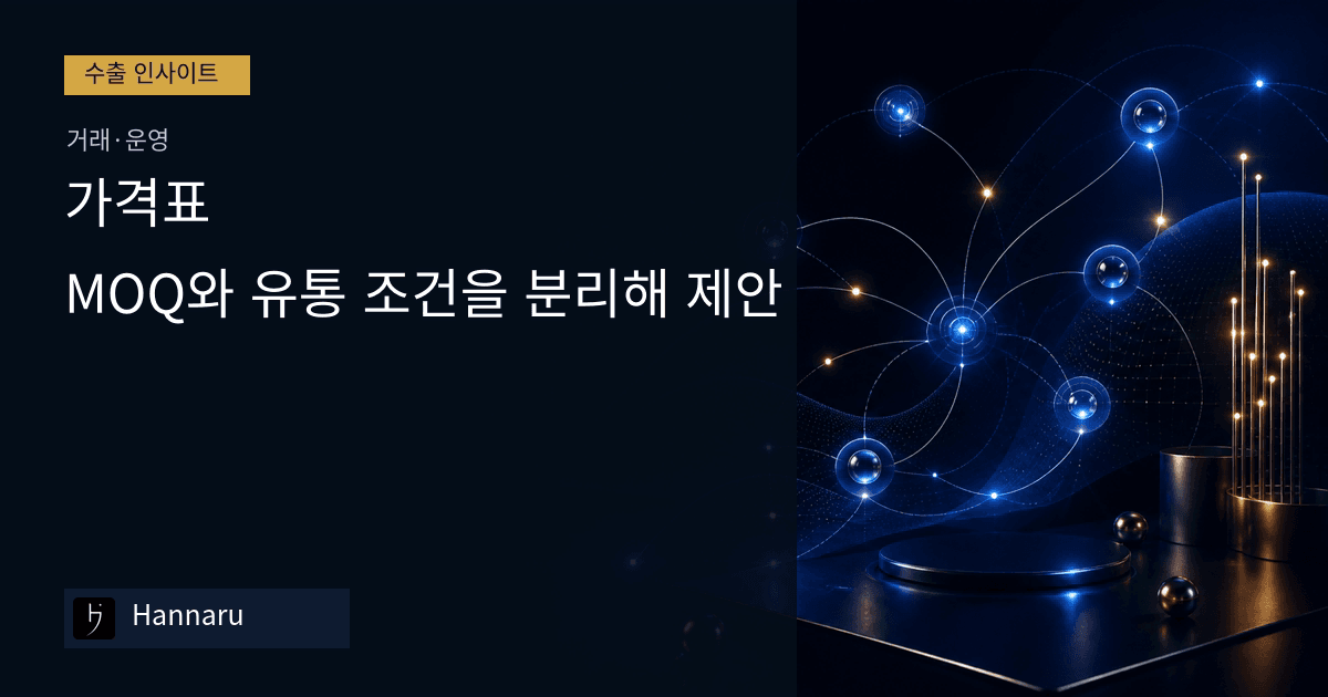 화장품 수출 가격표, MOQ와 유통 조건을 분리해 제안하는 법