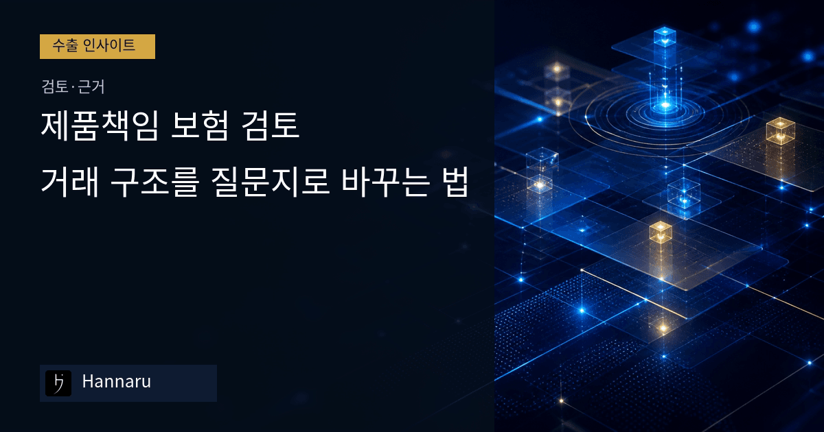화장품 수출 제품책임 보험 검토, 거래 구조를 질문지로 바꾸는 법