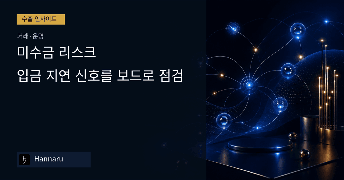 화장품 수출 미수금 리스크, 입금 지연 신호를 보드로 점검하는 법
