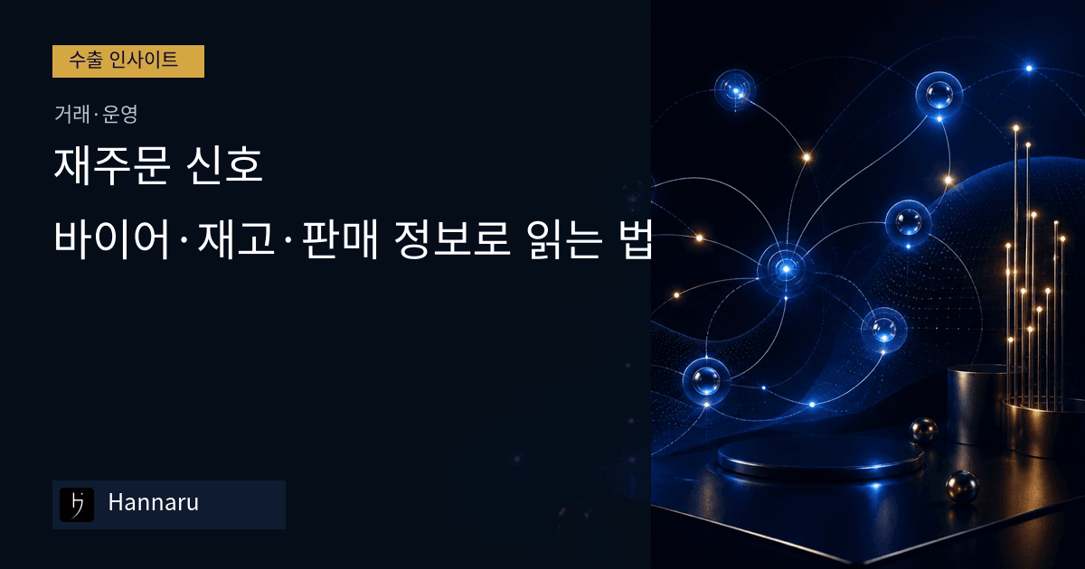 화장품 수출 재주문 신호, 바이어·재고·판매 정보로 읽는 법